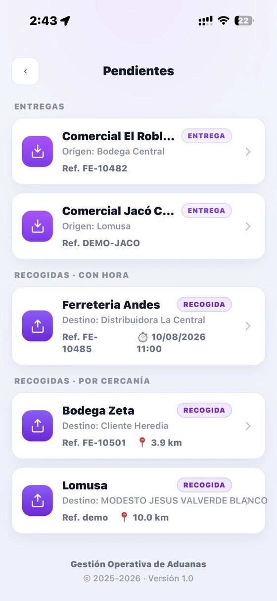 Entregas pendientes en GOEntrega